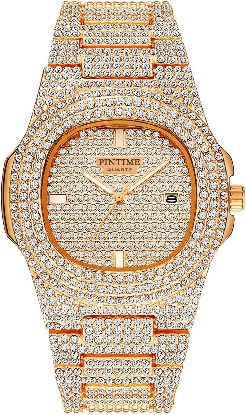Unisex Full Bling Iced-Out Cuban Watc( Usa Express )