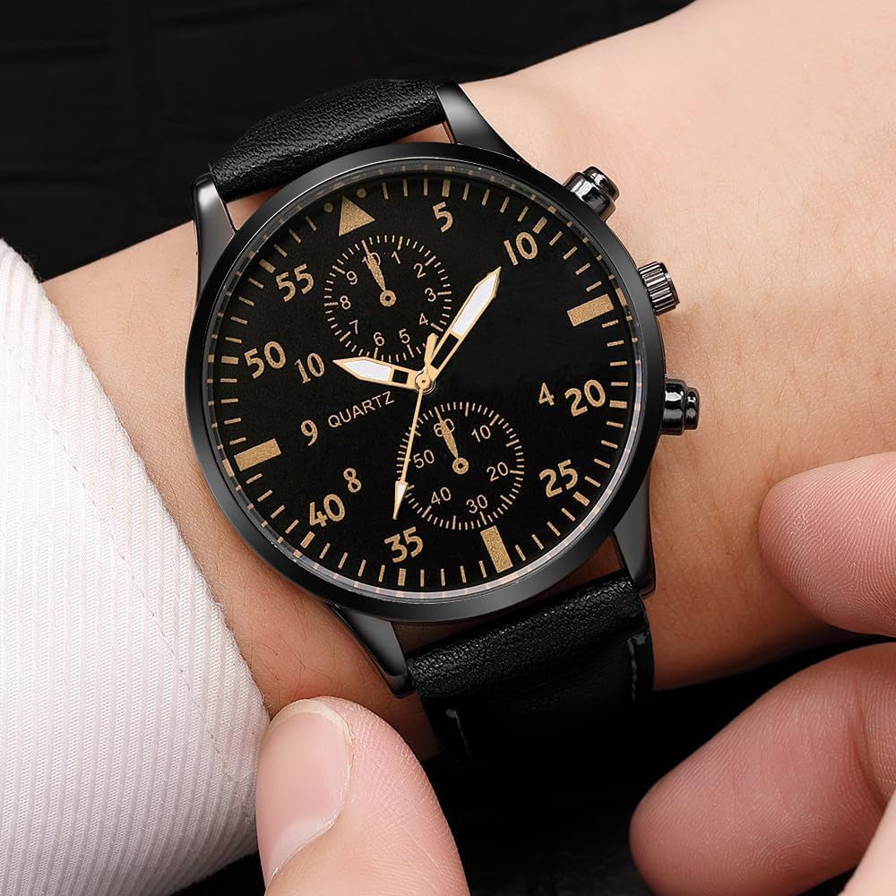 Men Casual Business Wristwatch Leather Strap( Usa Express )