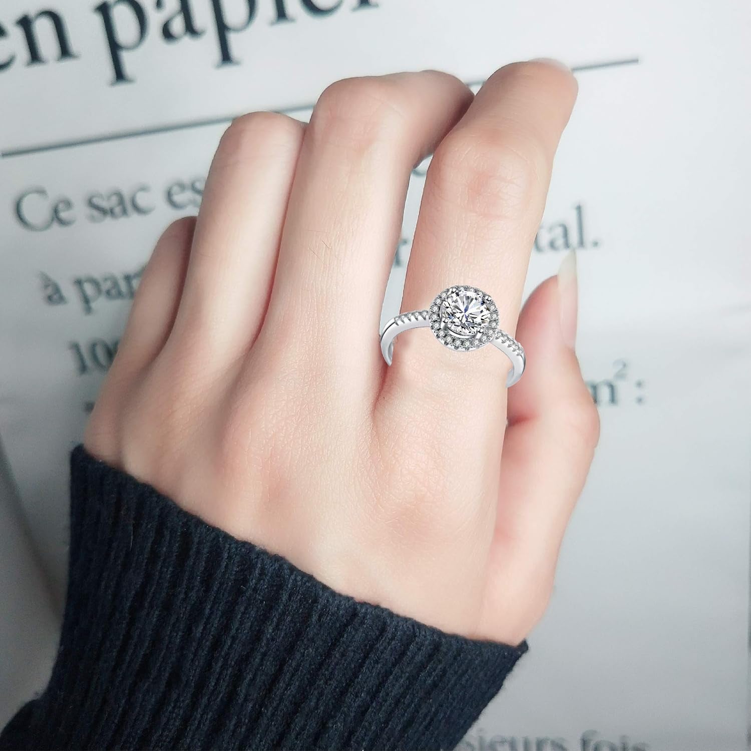 Moissanite Adjustable Engagement Ring ( Usa Express )