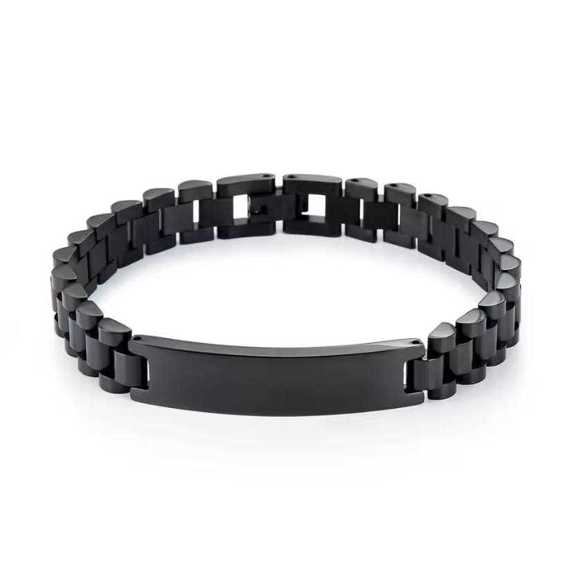 Customized Text Men Stainless Steel Bracelet ( Standard Delivery )