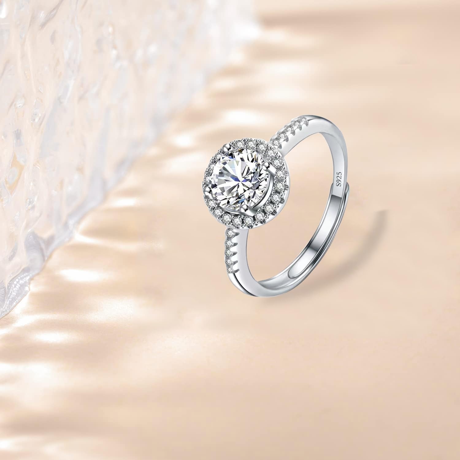 Moissanite Adjustable Engagement Ring ( Usa Express )