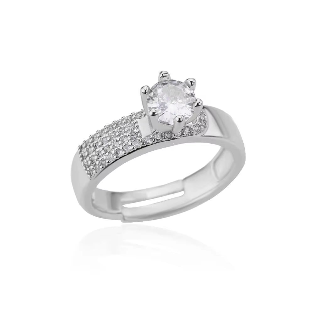 Blue Zircon Crown Adjustable Rings for Women ( Standard Delivery )
