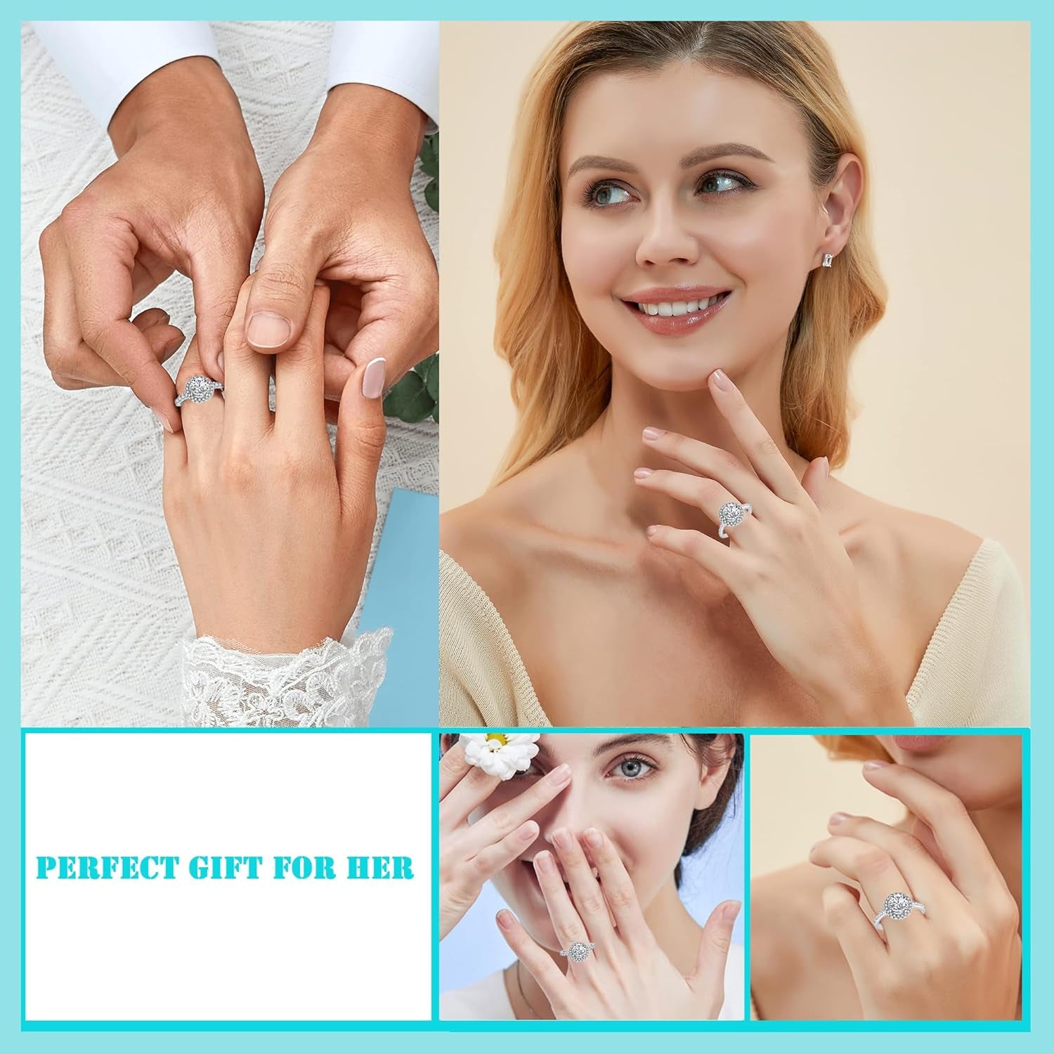 Moissanite Adjustable Engagement Ring ( Usa Express )