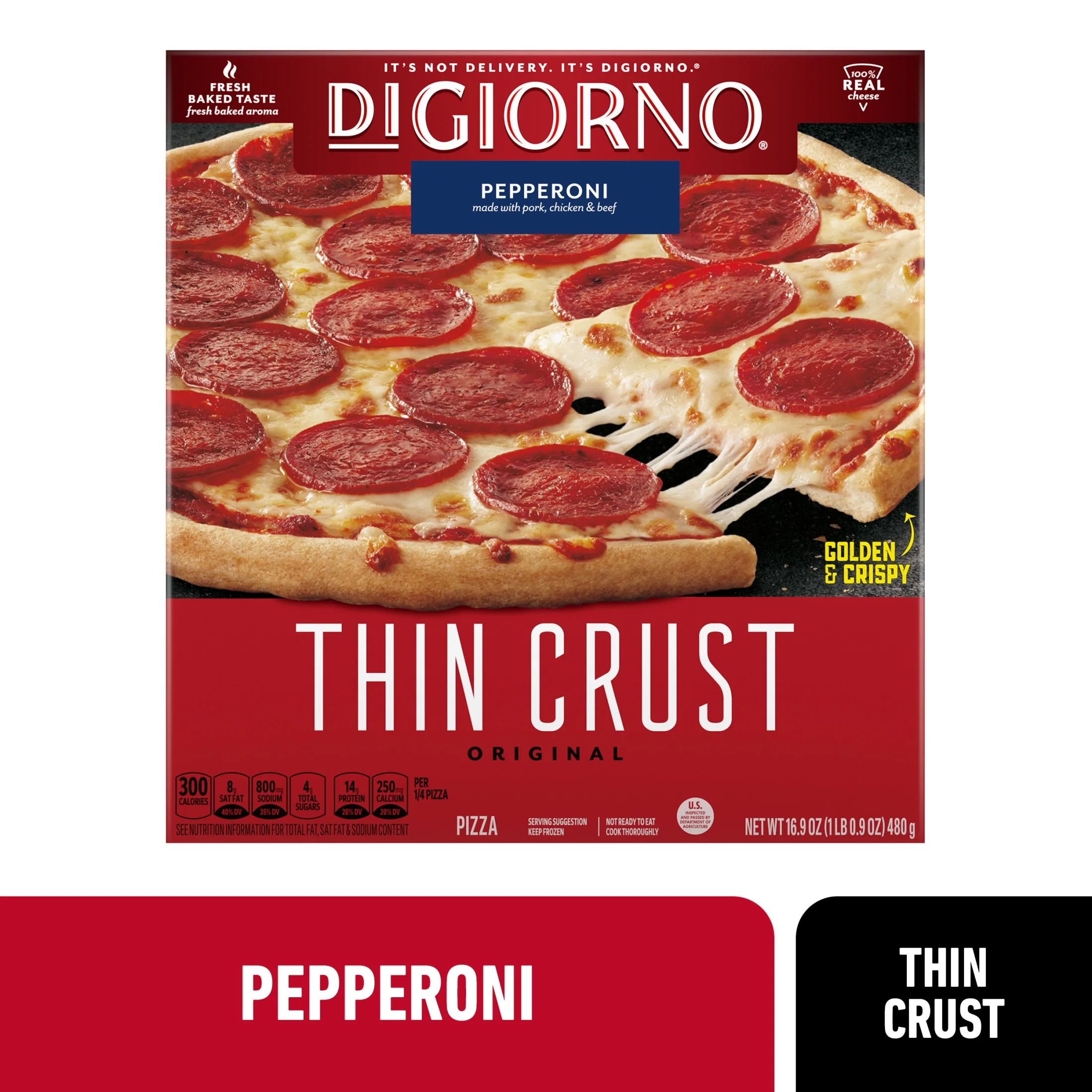 Pepperoni Original Thin Crust Pizza Free Coke ( Same Day Delivery Usa )