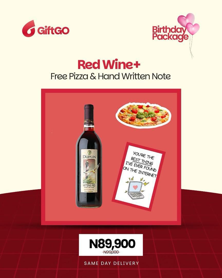 You Deserve Sweetness - Wine , Pizza and Free Note( Same Day Delivery Usa & Canada )