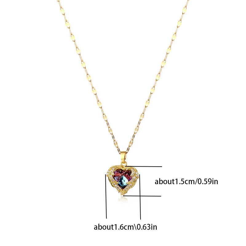 Crystal Ocean Heart Necklace for Women ( Standard Delivery )