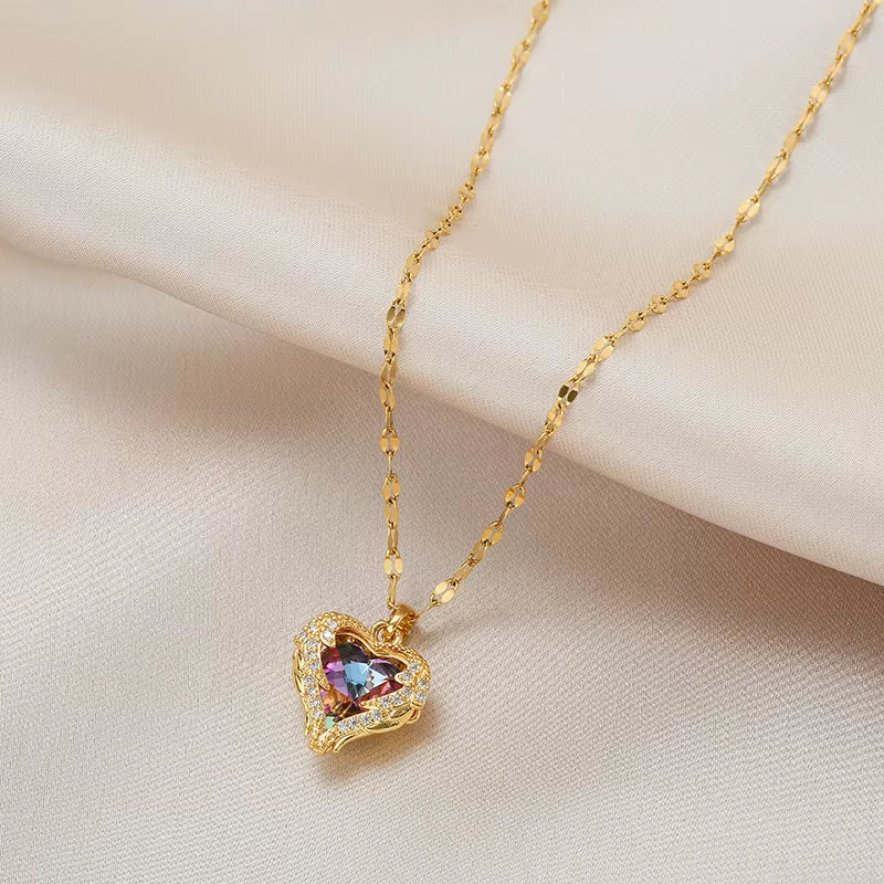 Crystal Ocean Heart Necklace for Women ( Standard Delivery )
