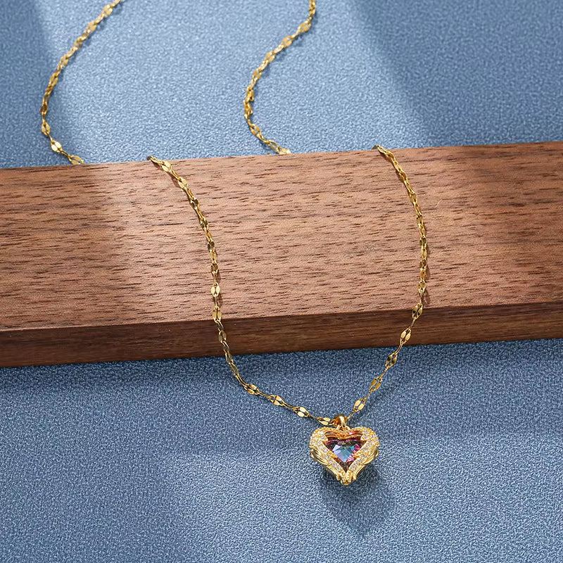 Crystal Ocean Heart Necklace for Women ( Standard Delivery )