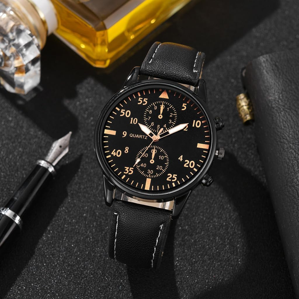 Men Casual Business Wristwatch Leather Strap( Usa Express )