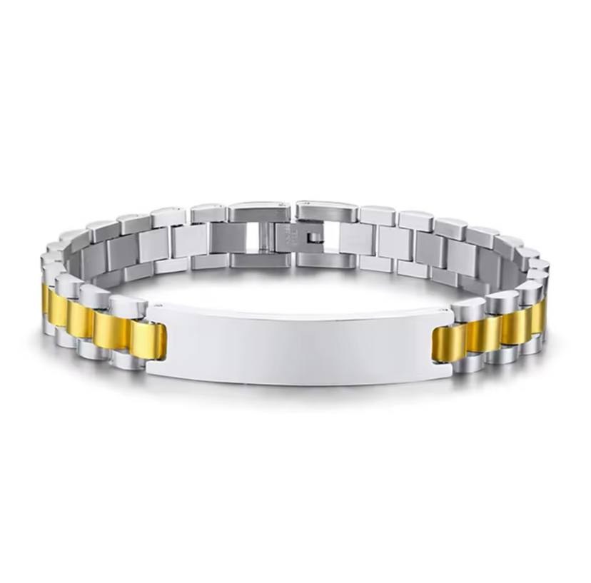 Customized Text Men Stainless Steel Bracelet ( Standard Delivery )