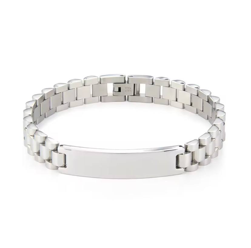 Customized Text Men Stainless Steel Bracelet ( Standard Delivery )